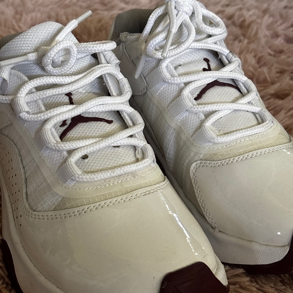 Jordan White Sneakers with Maroon Jumpman
